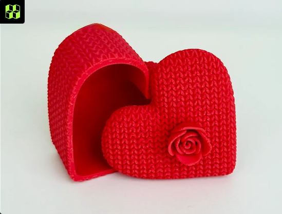 Knitted Heart Box — 3D printed by Moon Studio 3D